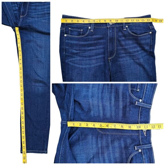Plus Size 32 PAIGE Jeans Hoxton Skinny Ankle Dark Wash Stretch Denim Crop - Picture 7 of 10
